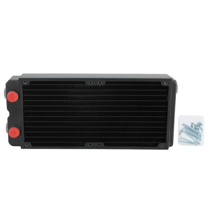Radiateur Watercooling 120 Mm – 10 Tubes, Aluminium Noir, Pour Refroidissement CPU Et Composants