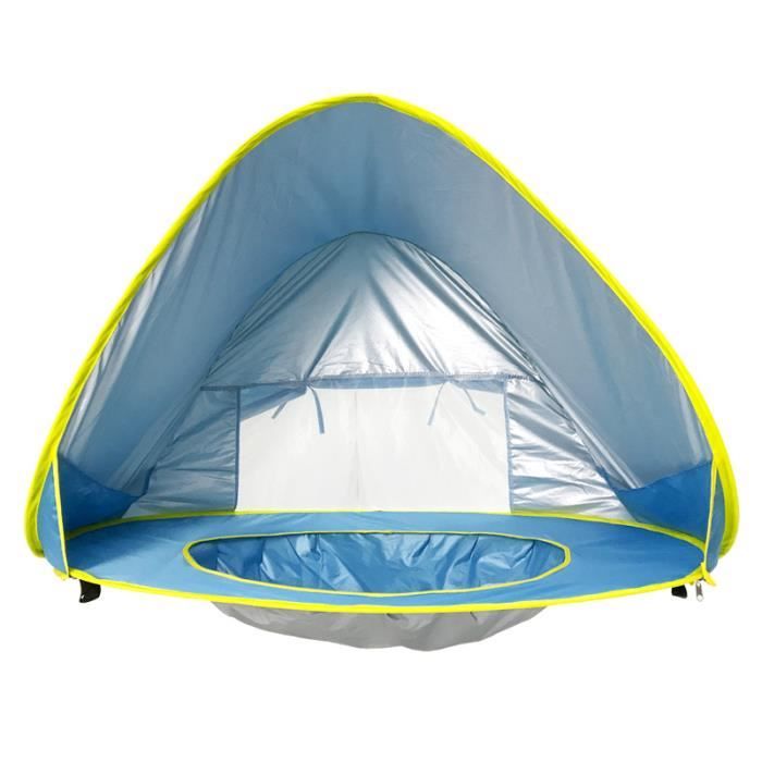 Tente De Plage Anti-UV 50+ Pop-Up - Abri 1-2 Personnes Bleu, Portable Et Stable