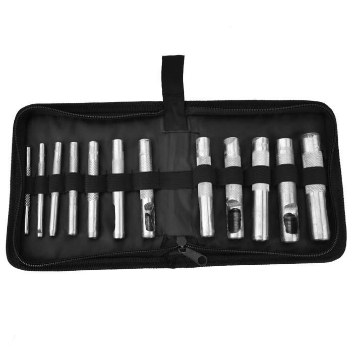 12 Outils D'Estampage Cuir - Timbres Sculpture Et Gravure Pour Artisanat Cuir