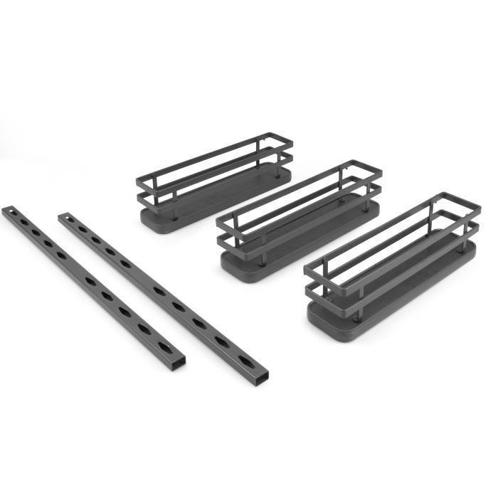 Emuca Kit de plateau à épices Titane pour meuble de cuisine ou élément suspendu acier gris anthracite
