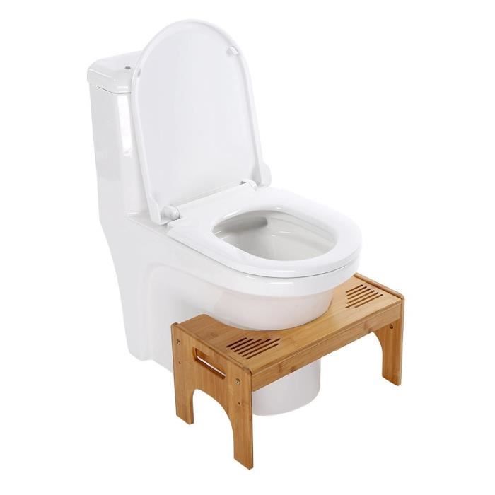 Tabouret Toilette Bambou Réglable - Soulage Hémorroïdes, Facilite Digestion (Écolo)
