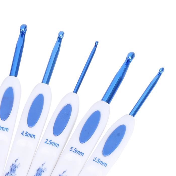 Aiguille à tricoter au crochet de 16pcs à crochet 1.0-6.0mm Crochet en