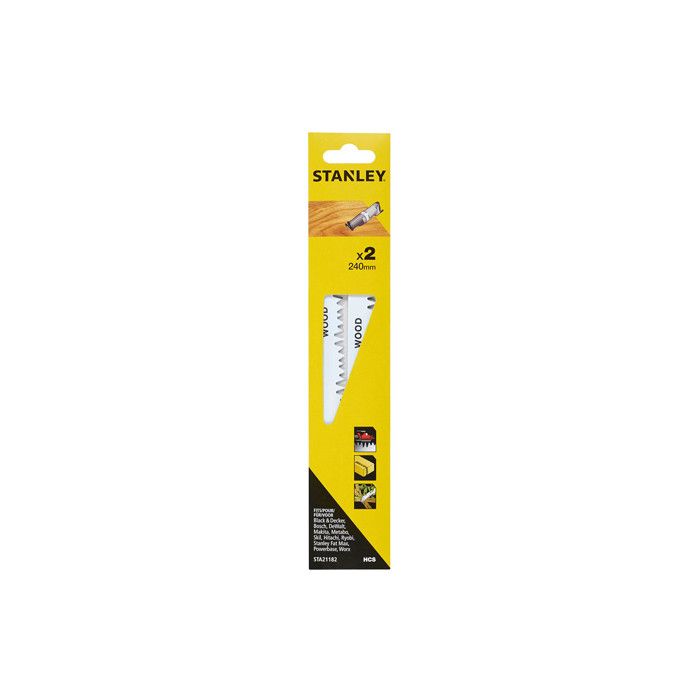 Pack 2 Lames De Scie Sabre 24cm Coupe Grossiere Sta21182-Xj Stanley