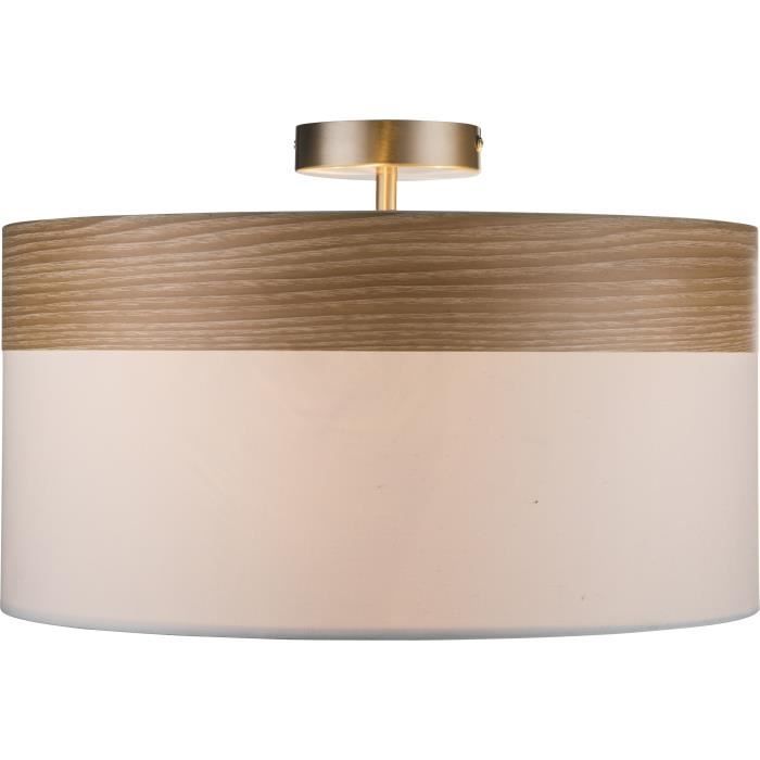Tissu beige NEUF Applique luminaire mat bois marron GLOBO LIGHTING