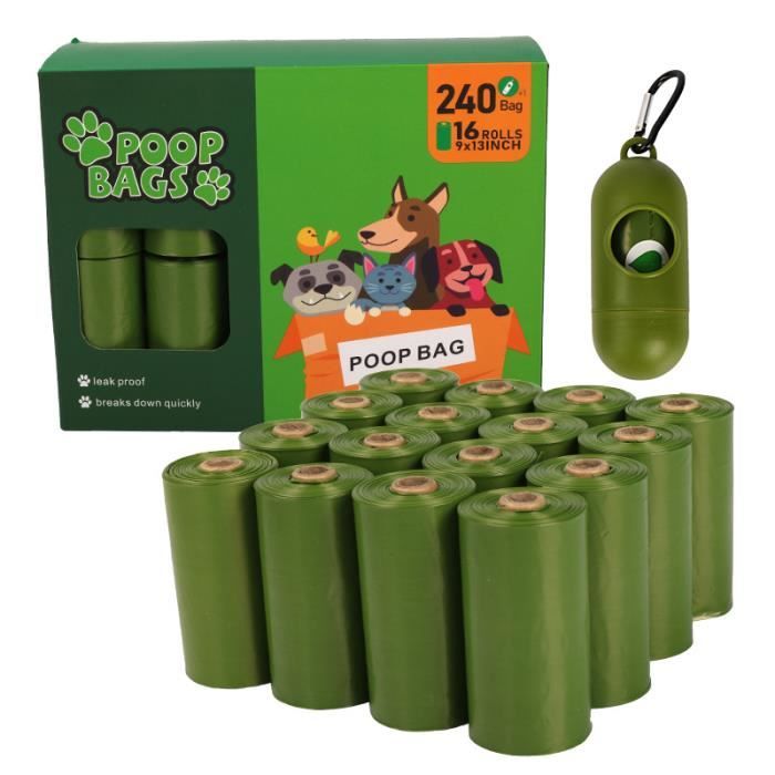 Comparer les prix de Sac Ramasse Crotte - Protection de lenvironnement - 16 rouleaux - Vert