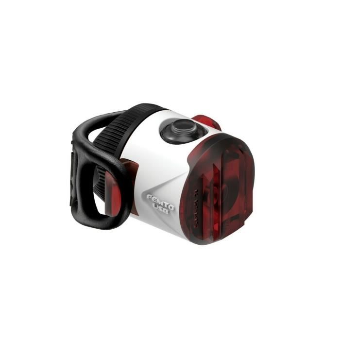 Lampe de sécurité LEZYNE Femto USB Drive - Blanc - Pour être vu - Rechargeable USB - Vélo loisir