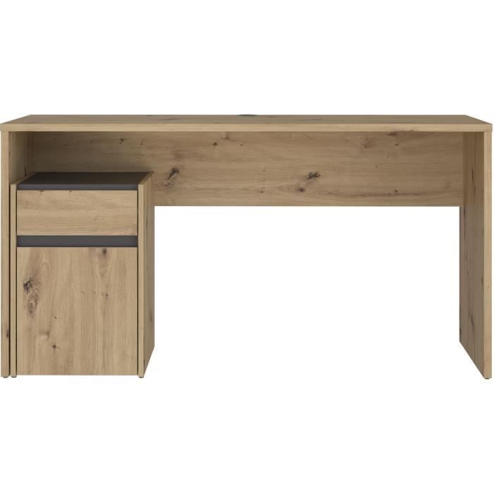 Bureau droit MODULTRICK - Chêne/Gris foncé - 140 x 527 x 725 cm