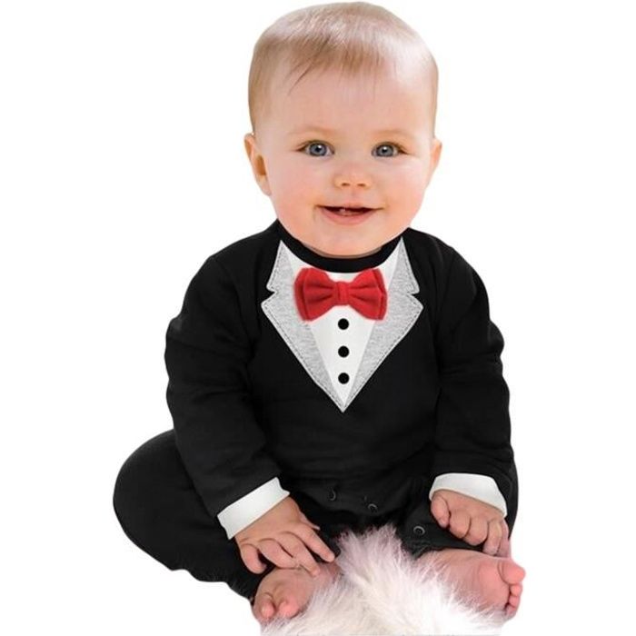 Bigood Imprime Costume Pyjama Col Rond Combinaison Confortable Grenouillere Pour Bebe Noir Cdiscount Pret A Porter