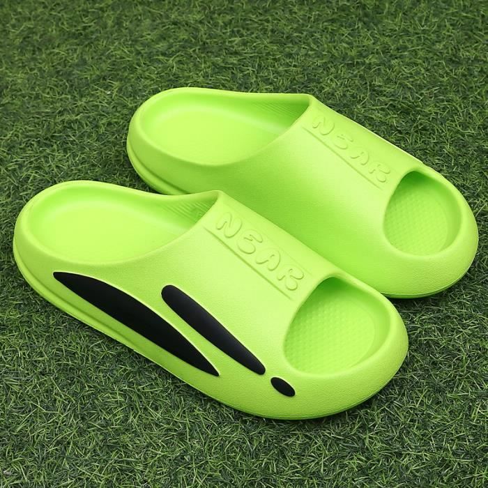Chaussons De Bain WANGQIQI Unisexes - Semelle EVA Antidérapante, Noir, Tailles 38-39