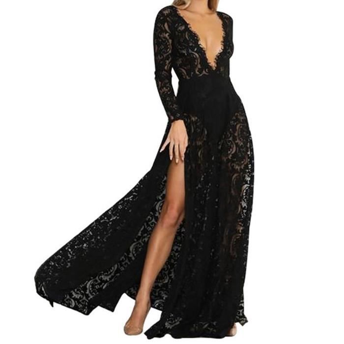 robe longue noire sexy