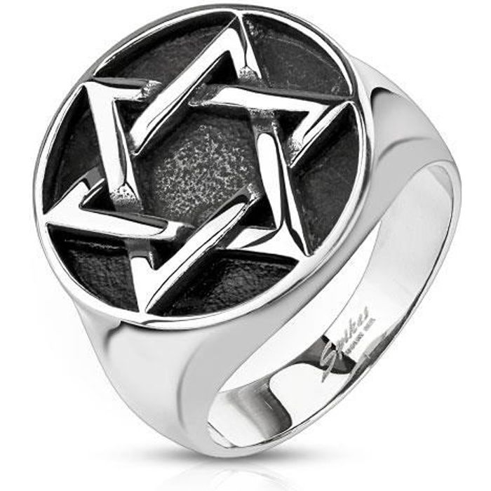 bague chevalière homme acier inoxydable étoile croix de david (62)