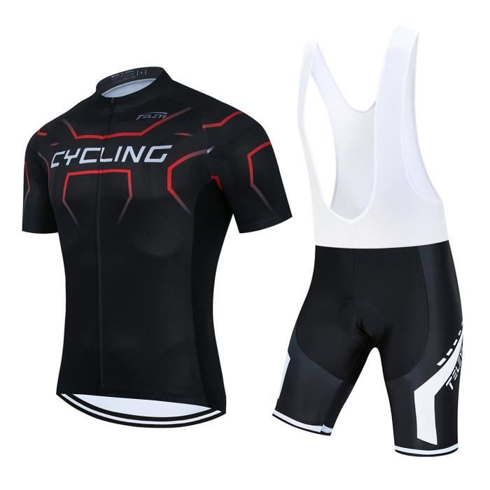 Ensemble Maillot de Cyclisme Homme Manches Courtes + Cuissard à Vélo