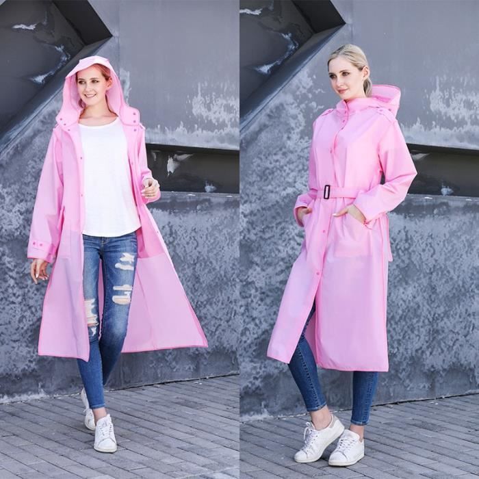 Trench,Manteau De Pluie Long Et Imperméable Pour Adulte, à Capuche