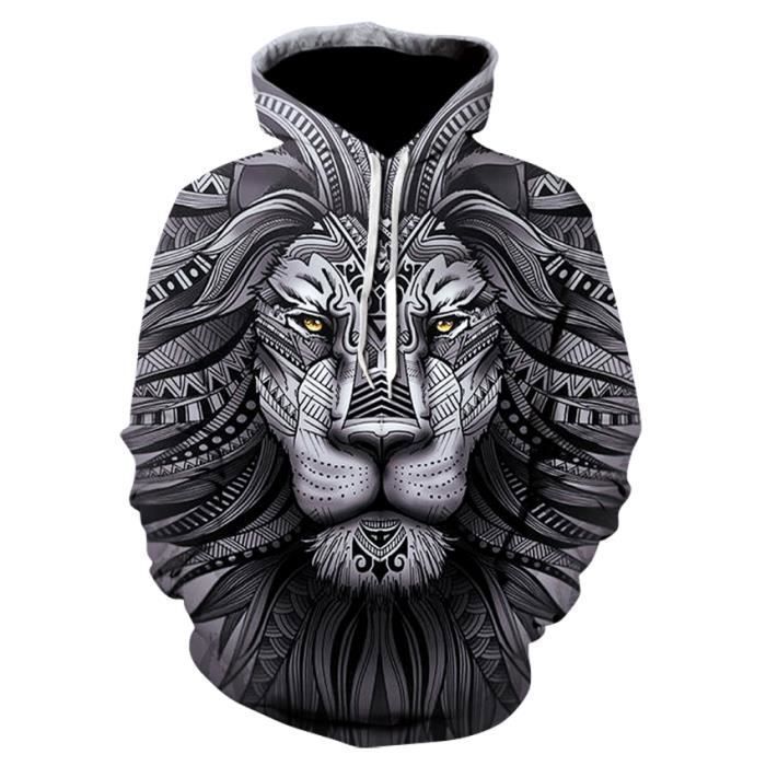 Sweat hommes et femmes Wolf - avec loup pour - FR15YHG Orange/noir ...