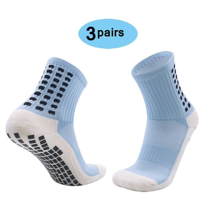 Lot De 4 Paires Chaussettes Foot Antidérapantes – Semelle Silicone – Taille 35-39 – Élastiques Respirantes – Pour Sport & Maison