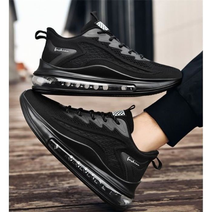Baskets Homme Sport Décontractées - Noires - Respirantes - Taille 39-44