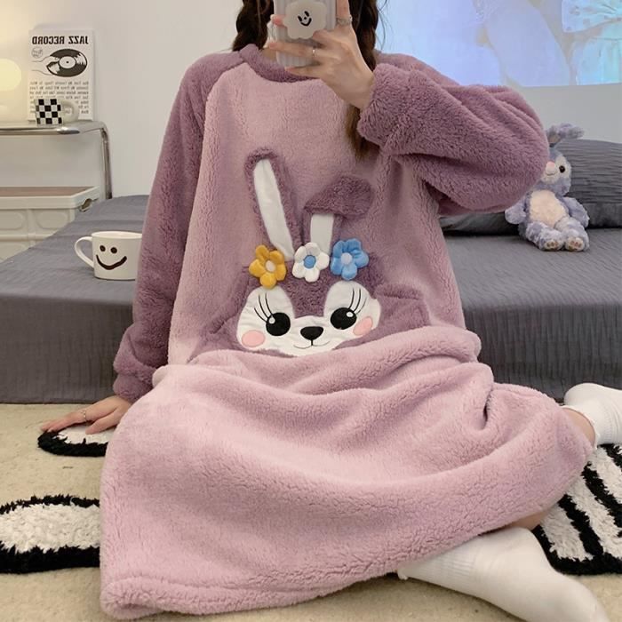 Pull en molleton femme Sweatshirt en polaire Robe de pyjama longue