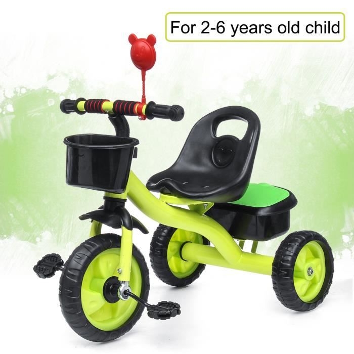 1x 3-Roue Tricycle Vélo pour Enfant Bébé 2 à 6 Ans Vert