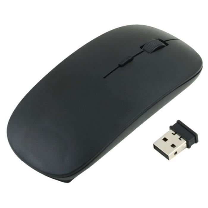 Souris Ultra Plate pour PC PACKARD BELL Sans Fil USB Universelle Capteur Optique 3 Boutons Couleurs – Couleur:NOIR