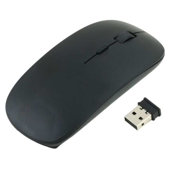 Souris Ultra Plate pour PC PACKARD BELL Sans Fil USB Universelle Capteur Optique 3 Boutons Couleurs - Couleur:NOIR