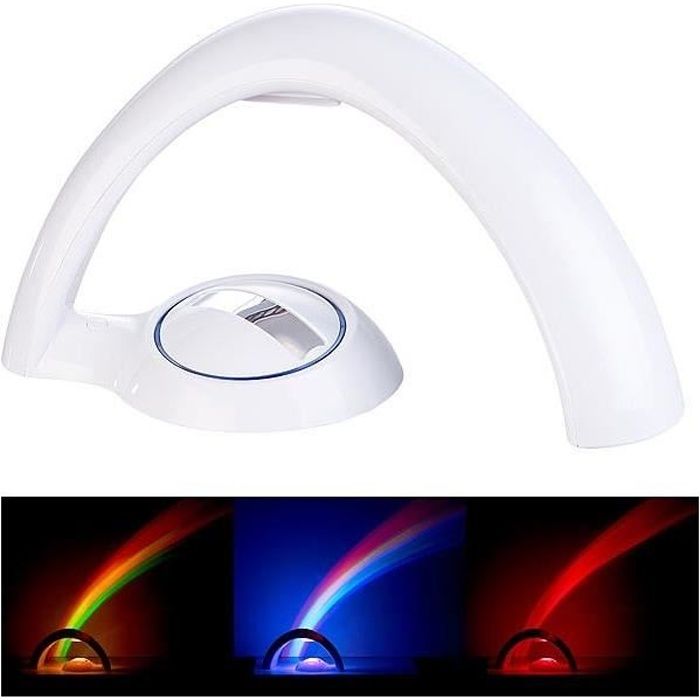 Lampe à projection Arc-en-ciel - PLAYTASTIC - Pour Enfant - 5 LED colorées - Minuteur 10 min
