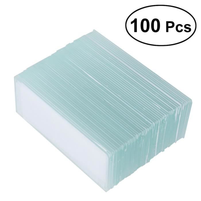 Kafen 100 Pcs Transparent Carré Diapositives Lamelles en Verre Carré Lamelles pour Instrument Optique De Microscope 