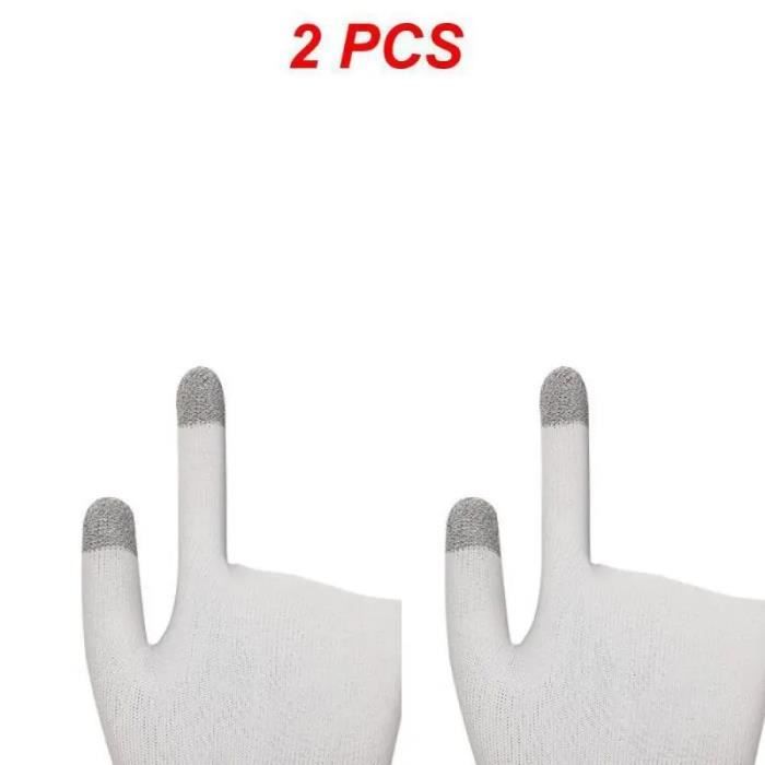 Gants de jeu à deux doigts pour écran tactile,protège-doigts,sans  couture,anti-transpiration,jeu mobile,1 à - One Size White 2pcs - Cdiscount  Téléphonie