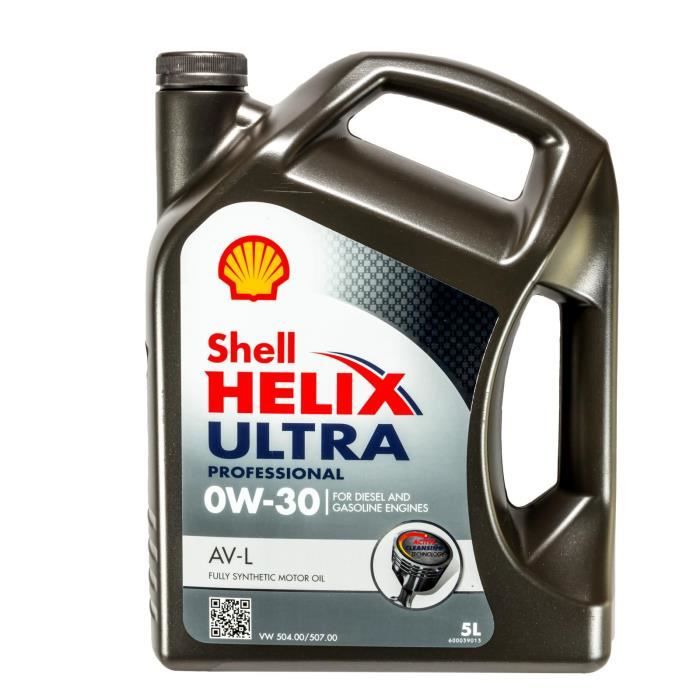 5 Litre Shell Helix Ultra Professional AV-L 0W30 Huile 550041873 Acea C3 Set