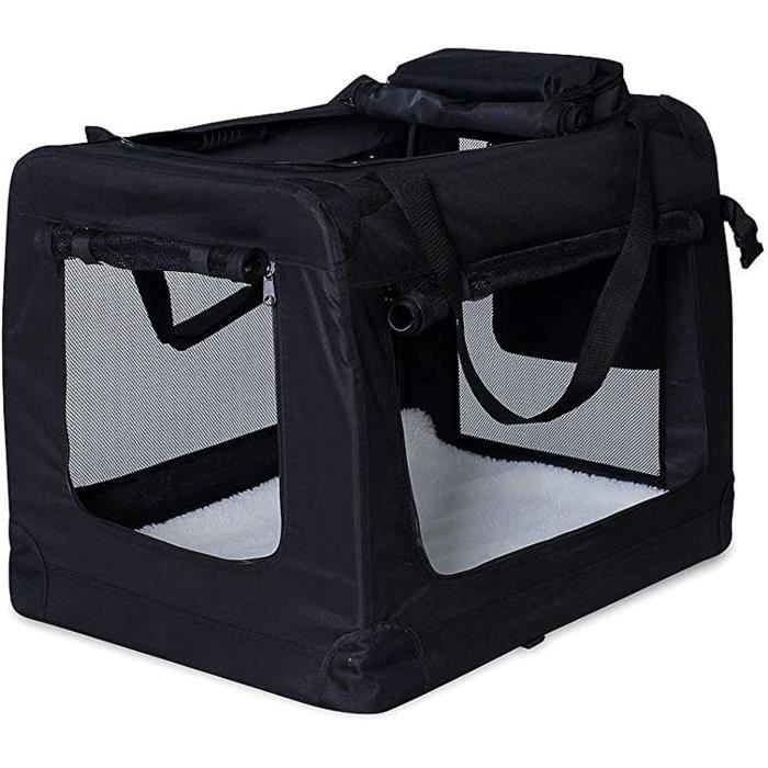 Comparer les prix de lionto Caisse de Transport Pliable pour Chien Voiture Box Sacoche, (L) 70x52x50 cm Noir170