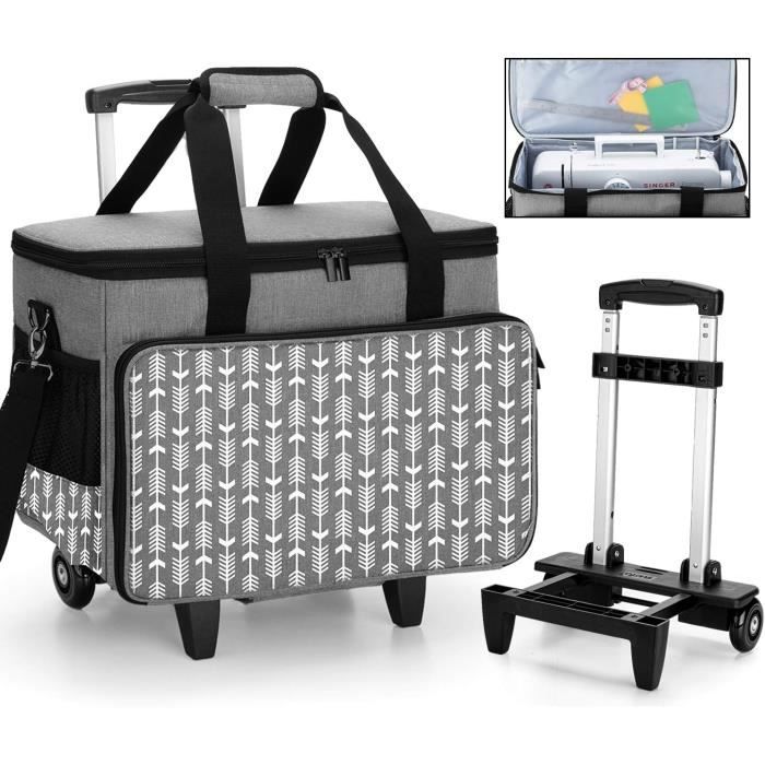 Sac De Transport Pour Surjeteuse Yarwo - Compatible Singer Brother, Rembourré Et Confortable, Gris