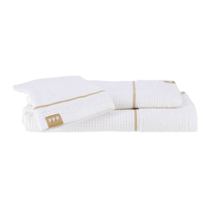 Set De 2 Gants De Toilette En Coton Nid D'Abeille - 15 X 21 Cm - Très Absorbants - Couleur Beige - Marque Tendance