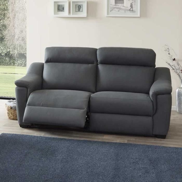 Canape Relax Electrique 3 Places Tissu Gris Genappe L 200 X L