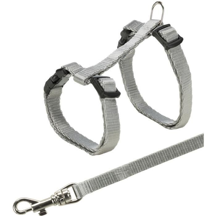 Trixie Harnais chaton Junior ajustable 19-31 cm avec laisse 1,20 m nylon