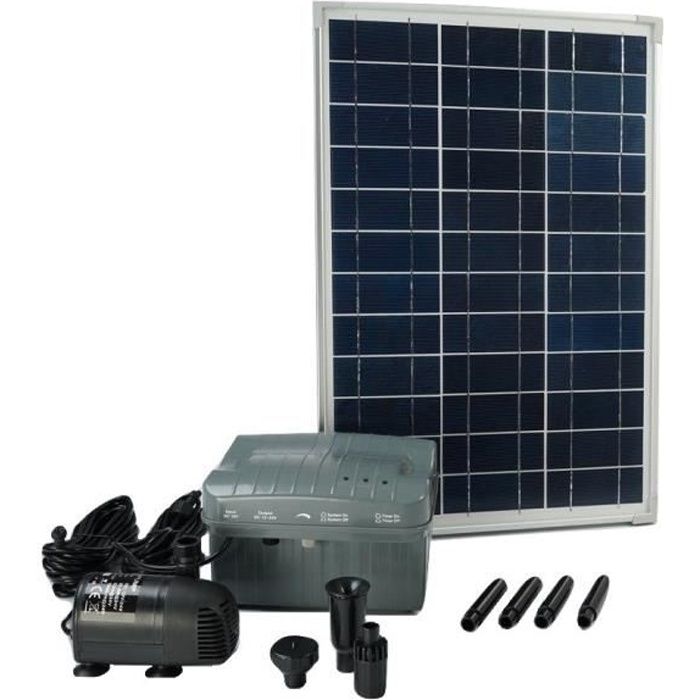 Kit pompe solaire bassin avec filtre Premium 2500L-50W - Cdiscount Jardin