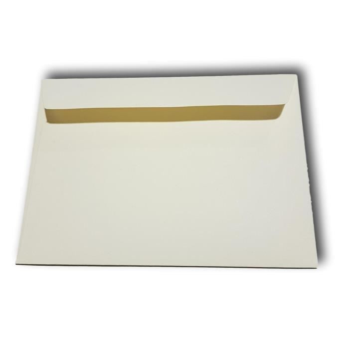 Lot De 25 Enveloppes Ivoire Crème C6/A6 114x162 Mm - Rabat Gommé Qualité Premium