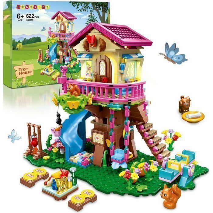Maison de Princesse dans les Arbres LED - Jeu de Construction Forêt Enchantée Cabane Féérique Cadeau Créatif Enfant Fille 6+ ans