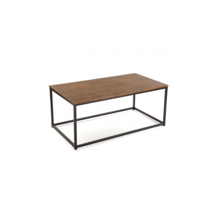 table basse - versa - taline - bois et métal - noir - 46 x 60 x 110 cm