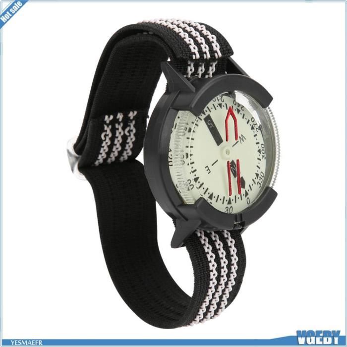 Montre Boussole - V GEBY - Cadran Lumineux - Bracelet Réglable - Localisation Rapide - Plongée Sous-Marine