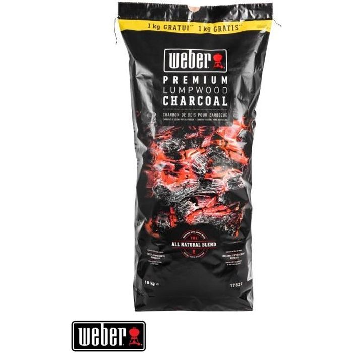 Weber Charbon de bois - Sac de 10 kg dont 1 kg gratuit - Bois