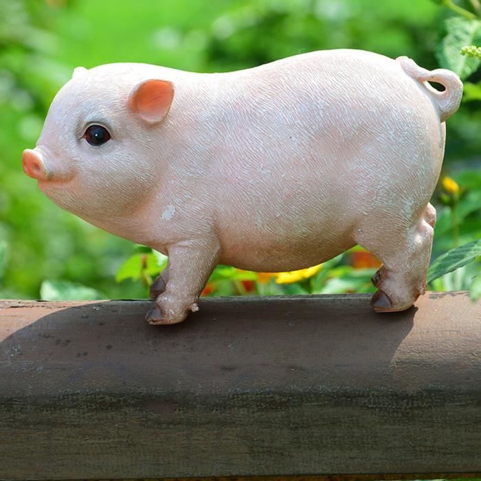 Statue de cochon en résine de jardin YOSOO Figurine d'animaux en