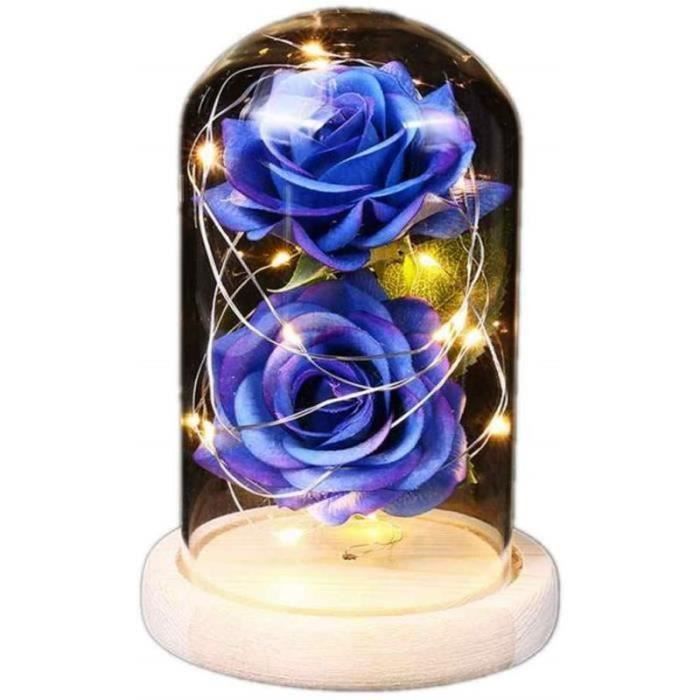 Rose éternelle Sous Cloche LED – Cadeau Femme Romantique, Mère, épouse, Amie, Noël, Saint-Valentin