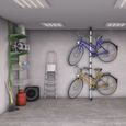 Porte-vélo pour 2 bicyclettes accroche Barre télescopique pour vélo garage 160-340 cm - RELAXDAYS-1