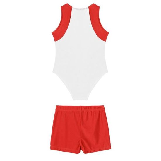 YIZYIF Enfant Garcon Justaucorps Gymnastique Danse sans Manches avec Short Tenue Sport 5 16 Ans Blanc Cdiscount Sport