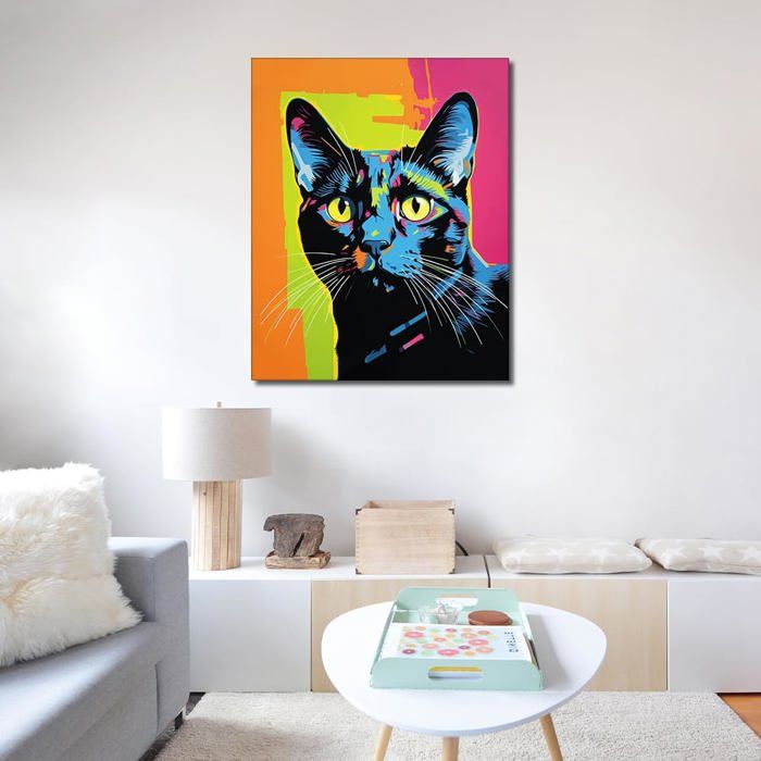 Peinture Par Numéros – Deux Chatons Roses, Toile 40x50 Cm, Kit Acrylique Pour Adulte