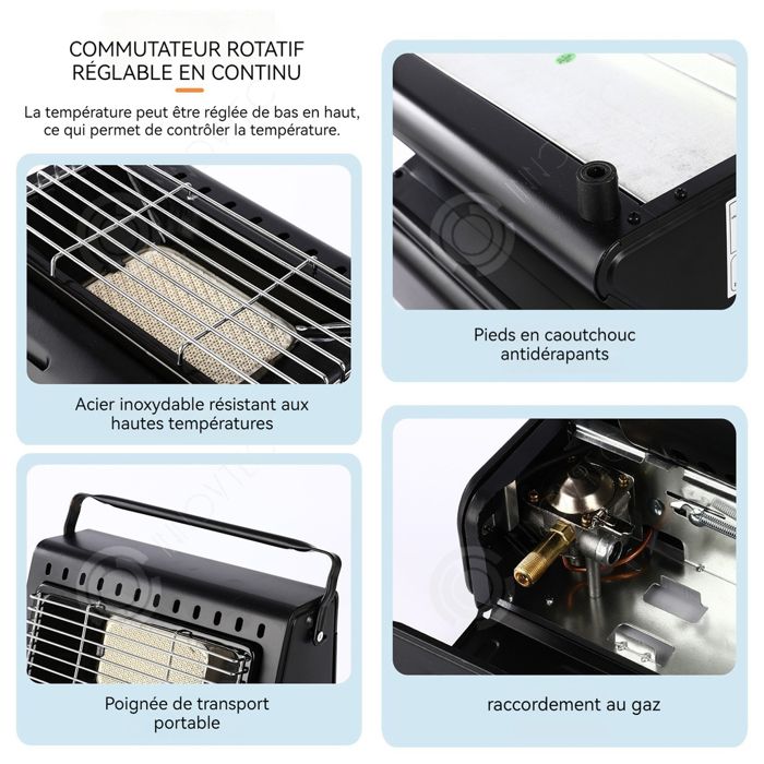 Kit Barbecue à Gaz 2 En 1 SMH LINE Avec 8 Cartouches - Barbecue Camping Réchaud Balcon