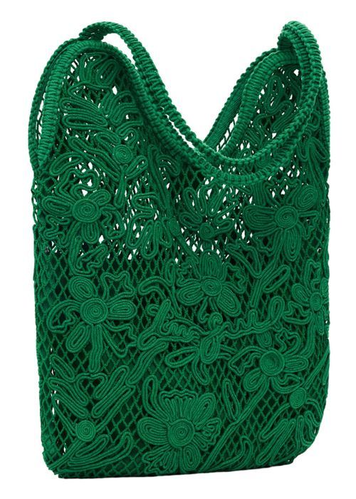 Sac à Main Desigual En Tissu Pour Femme - Vert, One Size, Textures Patch