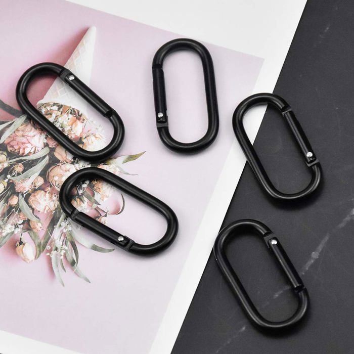 FULARR Lot de 20 mousquetons verrouillables de 5 cm, mini mousquetons en forme de gourde, mousqueton en alliage d'aluminium et crochet à clip, pour