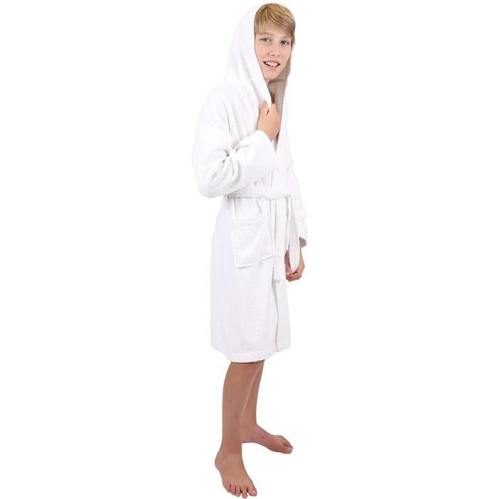CD SIZE 128 blanc Peignoir de Bain Capuche Nizza en Tissu ponge