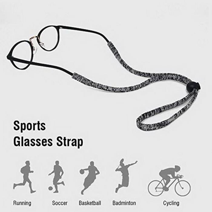 Lot De 2 Cordons à Lunettes De Sport En Silicone - Noir, Longueur 55 Cm, Antidérapant, Réglable