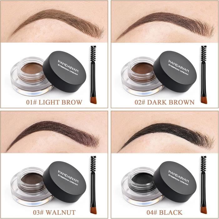 Kit Sourcils Biguine Makeup - Poudre & Crème Brun Foncé - Palette + Pinceau - Fabriqué En France